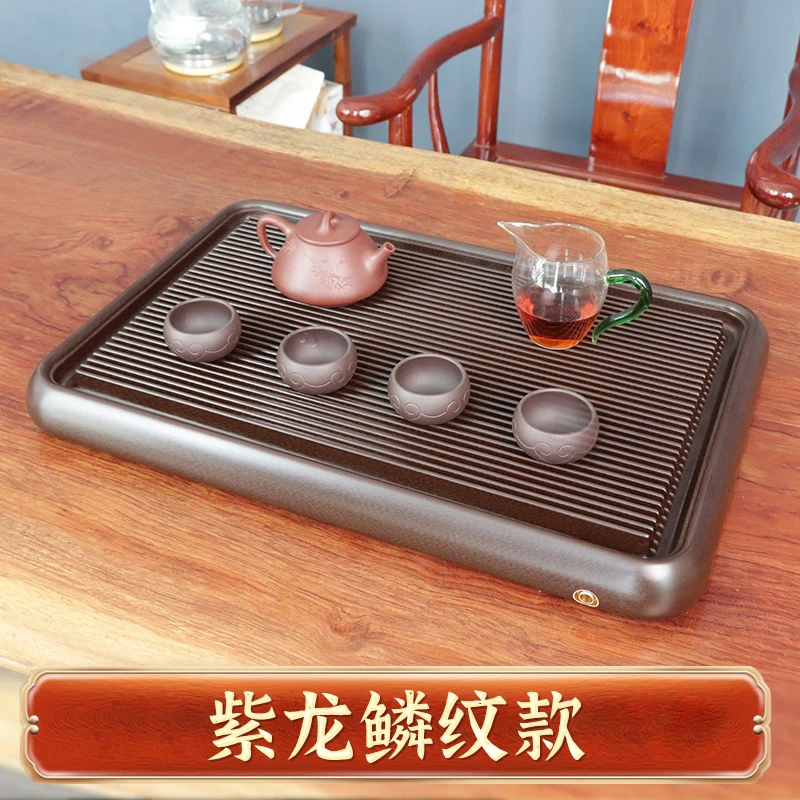 紫龙高山流水九品莲电木茶盘家用简约大气电胶木茶盘茶道茶海