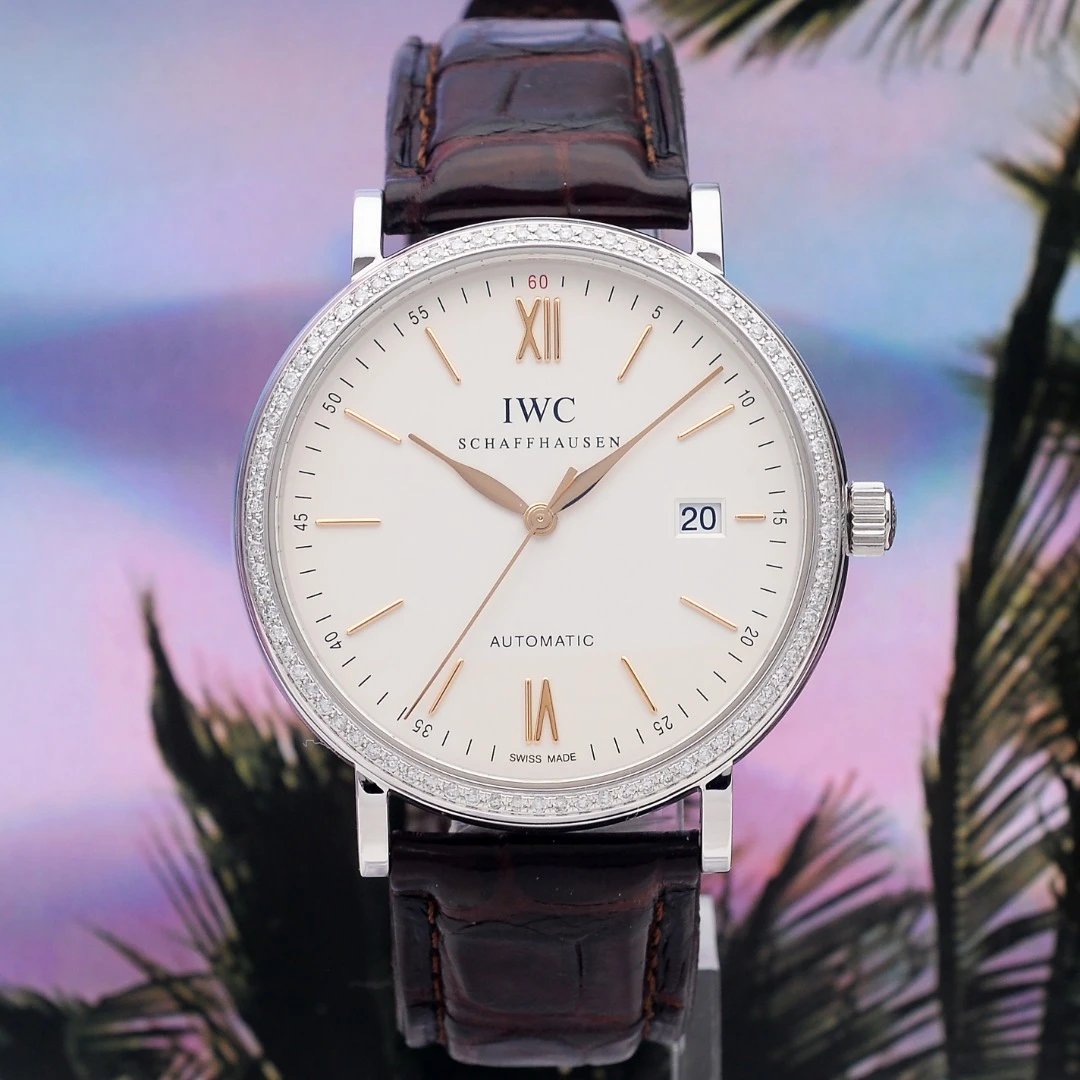 99新 IWC/万国 爱换/柏涛菲诺/40mm/钢后钻/自动机械手表腕表男表