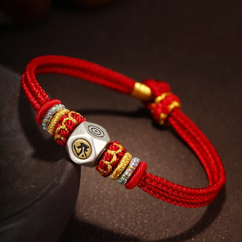 结伴儿 合金布艺手链 新款手工编织红绳男女款