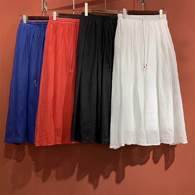 羊在在苎麻双层半裙BQA001