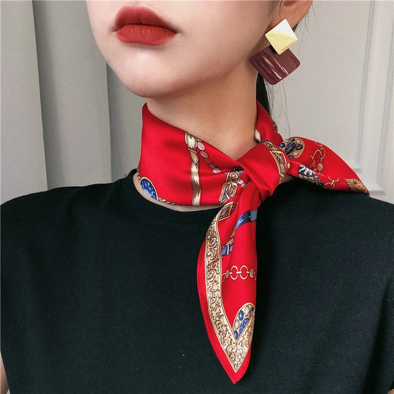 53x53真丝小方巾女桑蚕丝韩版百搭领巾春夏季围巾女春秋新款领巾