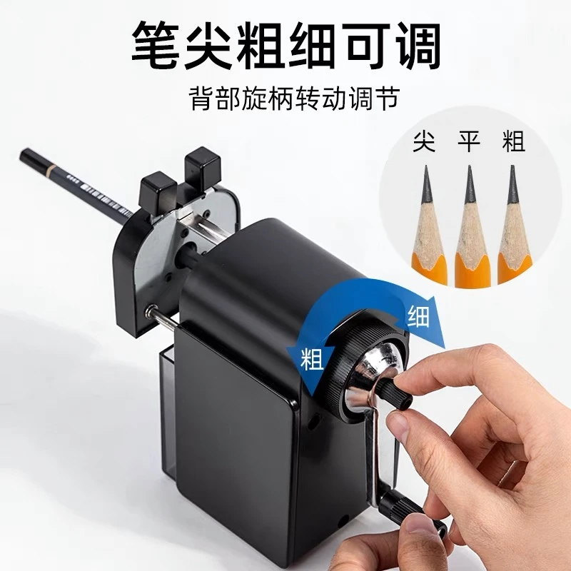 得力照相机削笔机大口径手摇卷笔刀幼儿园学生彩铅粗杆铅笔刨笔机