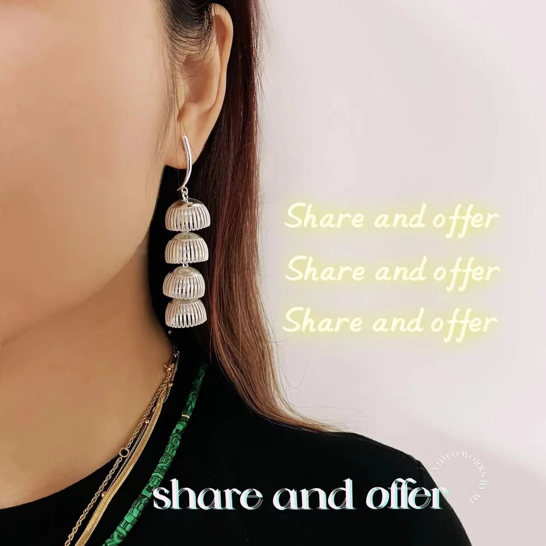 合金耳饰 糖葫芦串镂空风铃手工流苏耳坠个性气质耳钉 嫣嫣137