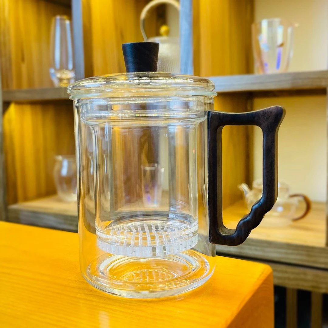 漫佳 璃享泡茶杯 茶水分离过滤水杯 带盖个人杯 ≈400ml