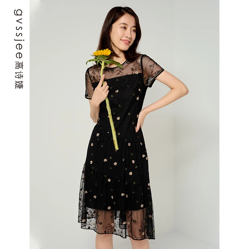 高诗婕夏季连衣裙D232T60002-60教师面试连衣裙裙子夏天连衣裙