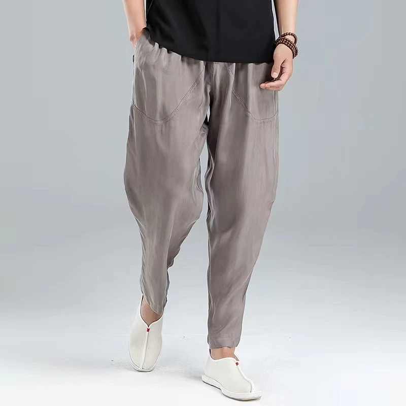 唐装男士夏季长裤【319】款中国风休闲裤宽松版古风铜氨丝哈伦裤