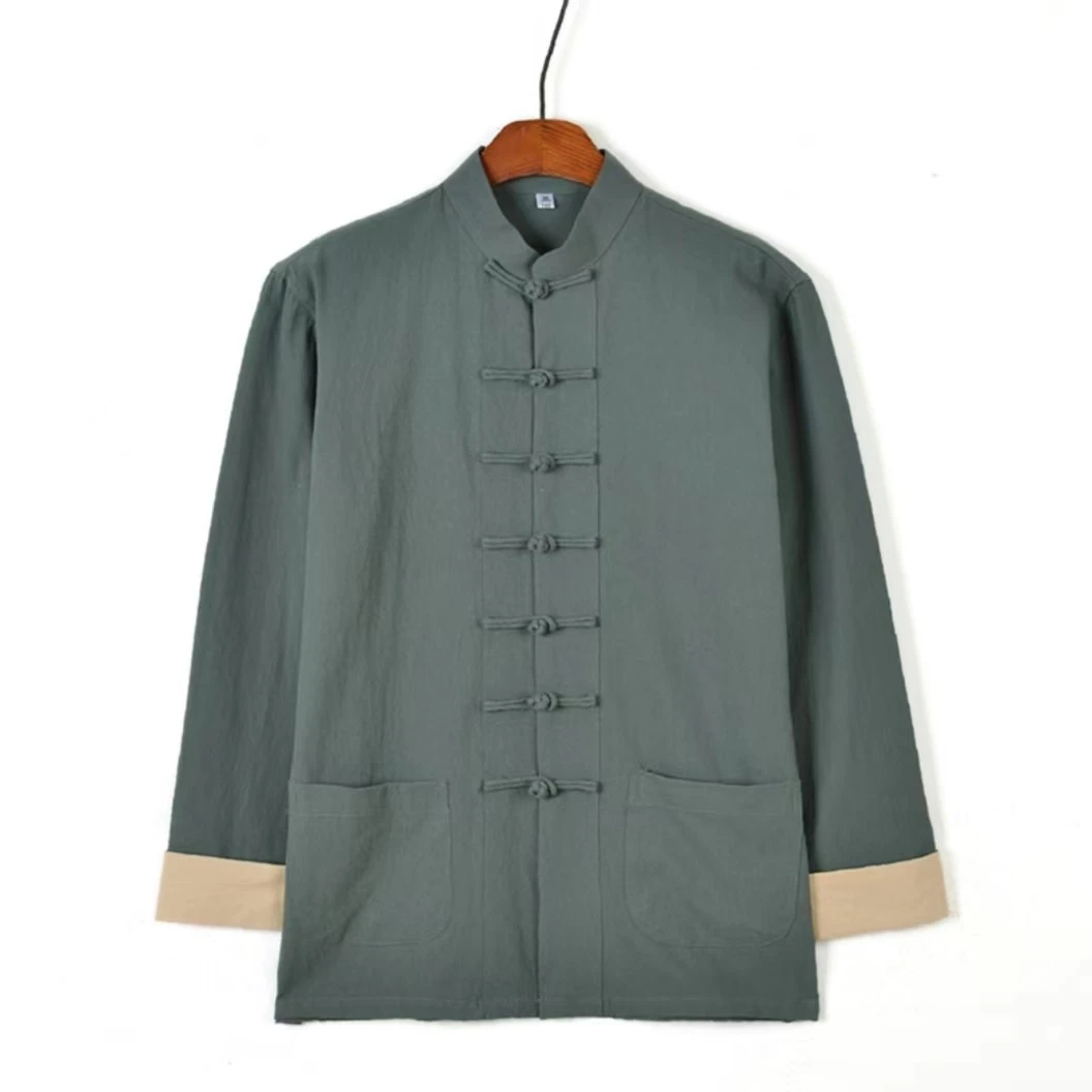 唐装男士单层挽袖外套春夏太极服上衣居士服休闲潮牌中式对襟服饰