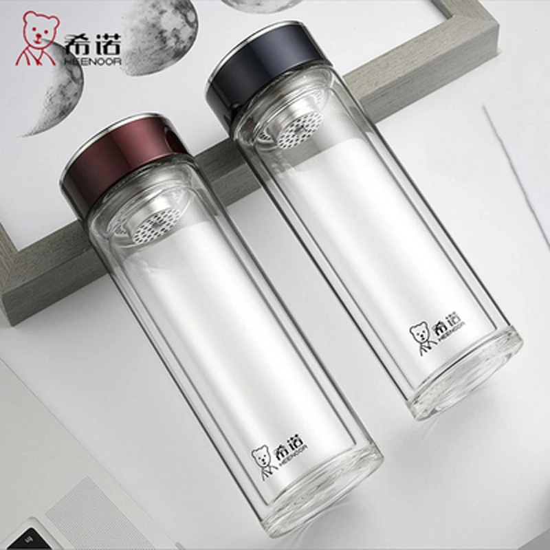 希诺XN-7080-7081双层玻璃杯男女商务办公滤网便携车载泡茶水杯子