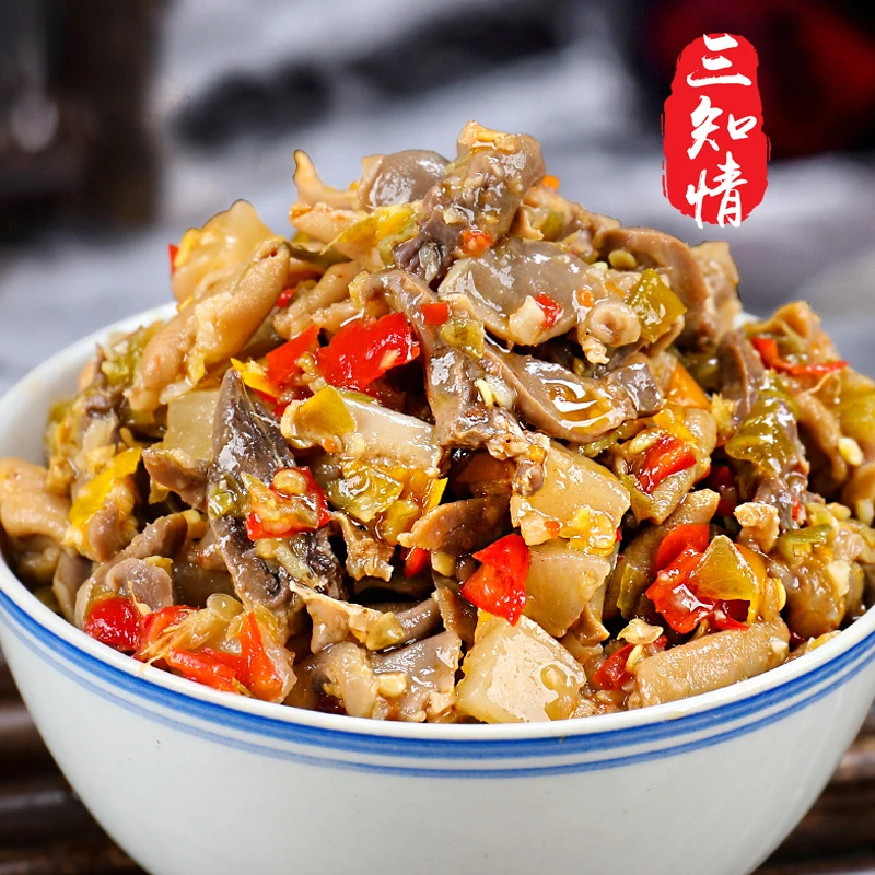 【沃野酸辣鸡杂】 微辣三色剁椒炒制鸡胗开胃新鲜加量劲道鸡心