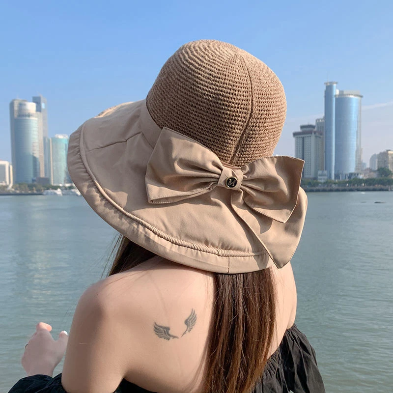 帽子女韩版夏季大檐遮阳帽出游防晒帽女时尚百搭遮脸大沿渔夫帽