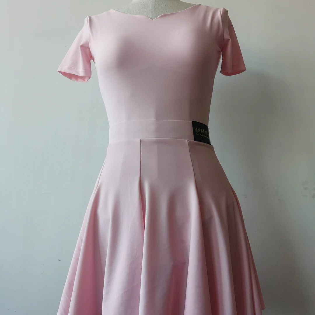 QIQIGE新款儿童拉丁舞蹈练功服女童夏季比赛服规定服演出服大摆裙