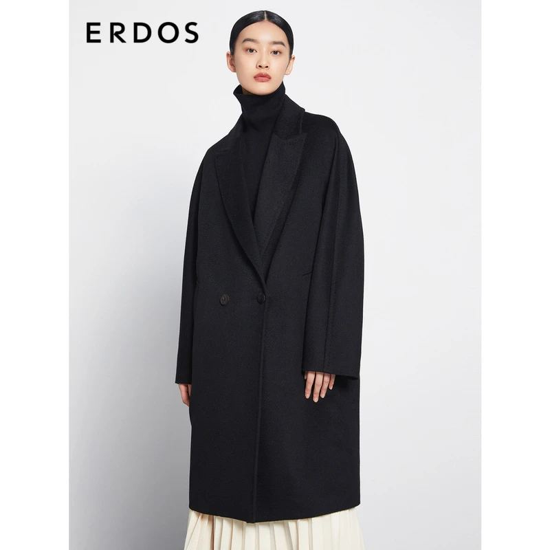 ERDOS 山羊绒毛呢大衣宽松休闲通勤简约气质秋冬