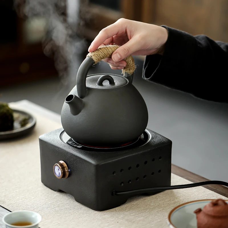 火山石养生陶壶煮茶壶煮茶炉家用陶瓷烧水壶泡茶专用电陶炉套装