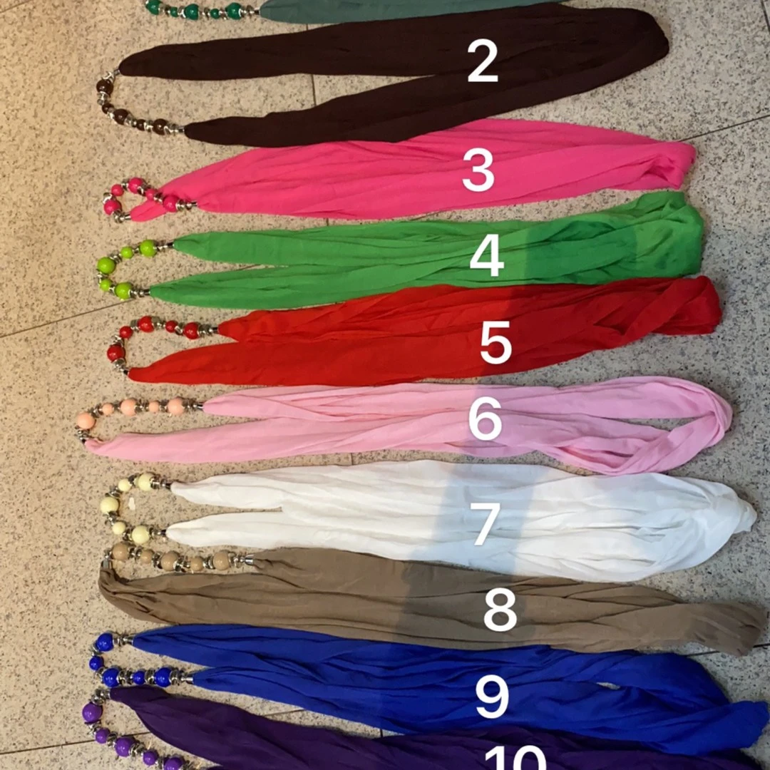 纯植物扎染体恤面珠珠运动休闲围巾纯色多色ins时尚针织网红百搭