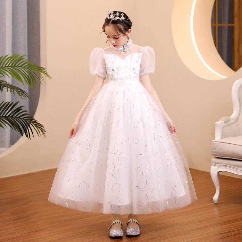 儿童公主裙夏季花童礼服女洋气高端蓬蓬纱裙超仙女童高端连衣裙
