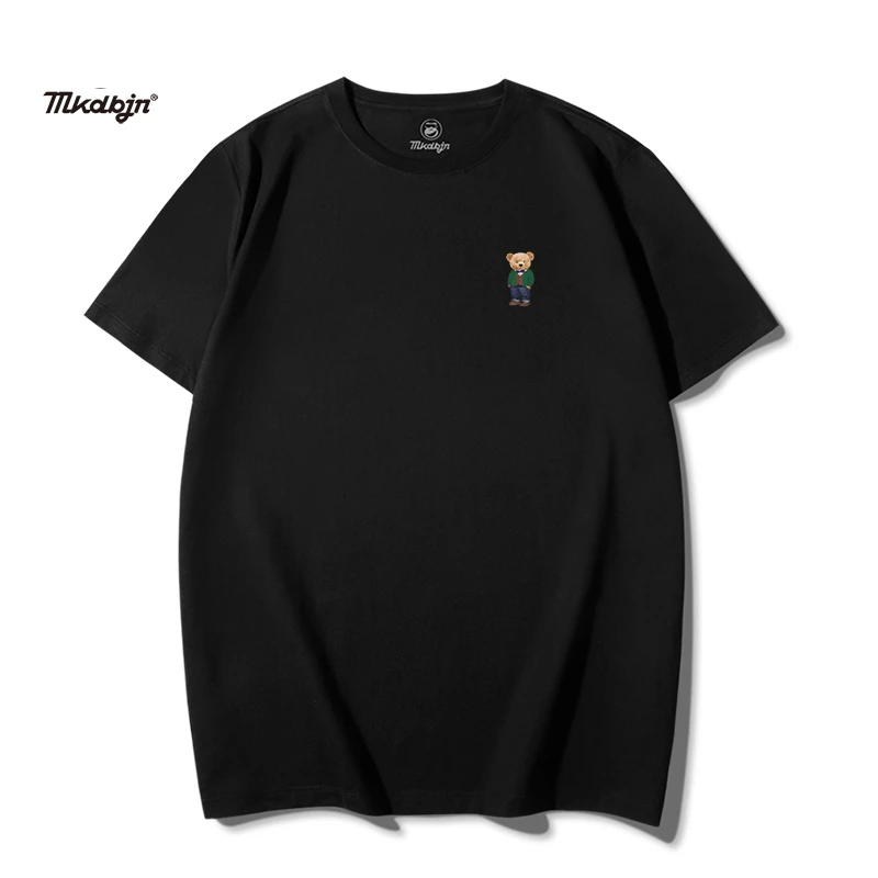 DY7090大码男装宽松休闲圆领T恤衫胖哥穿搭加大版小熊短袖上衣