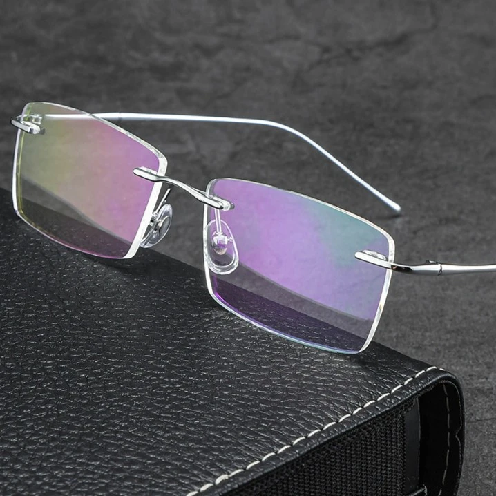 [轻奢无框]高档男神超轻钛无框眼镜可配近视防蓝光眼镜#新