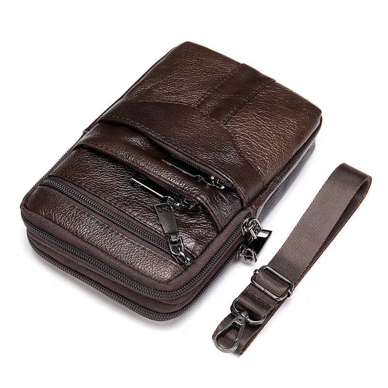 夏季休闲男士手机包腰包多功能真皮牛皮包迷你小包包休闲单肩包