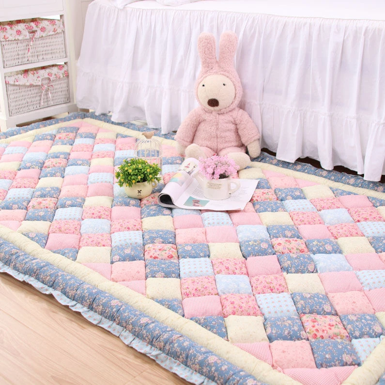 韩式田园地毯地垫子卧室榻榻米防滑宝宝防摔爬行毯床沿垫可机洗