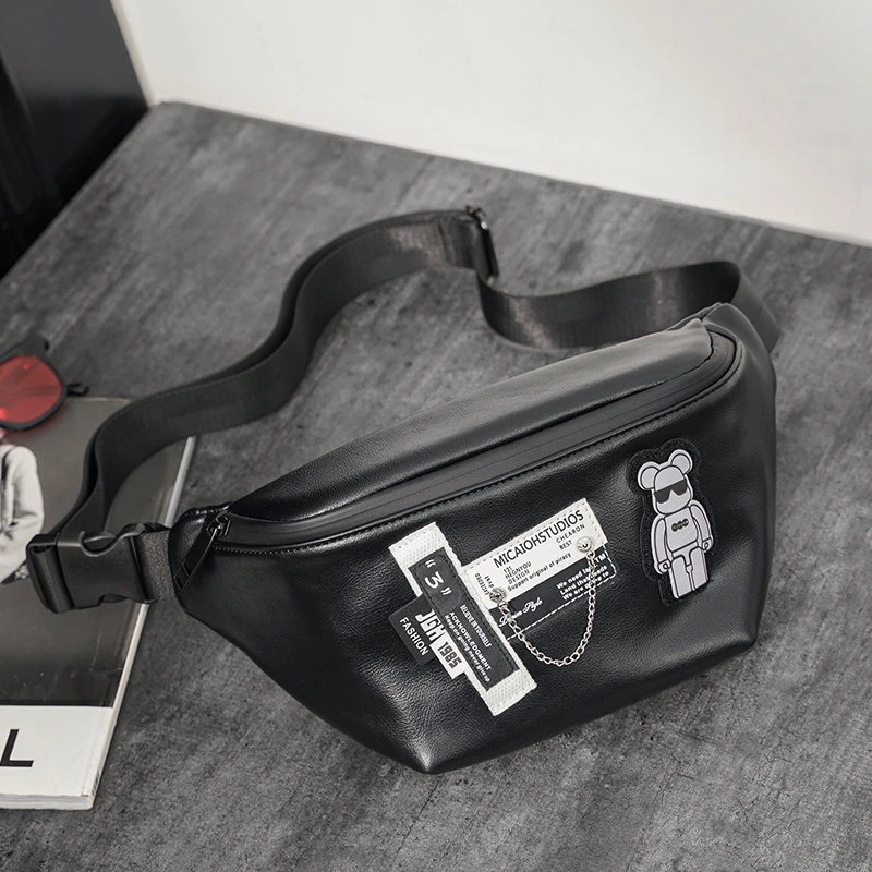 个性徽章潮流腰包胸包 防水韩版男包休闲时尚单肩斜挎包男女通用