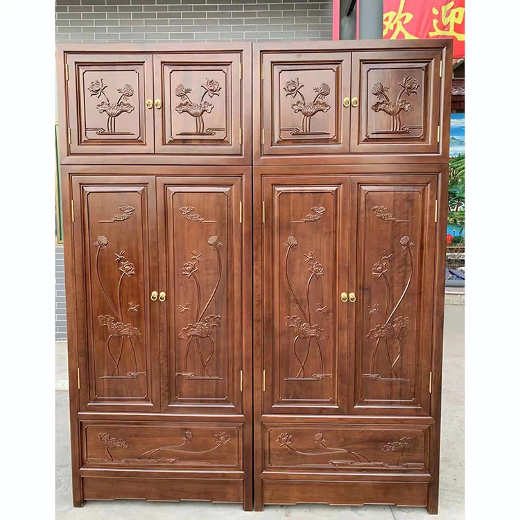 核桃木荷花衣柜180*60*225