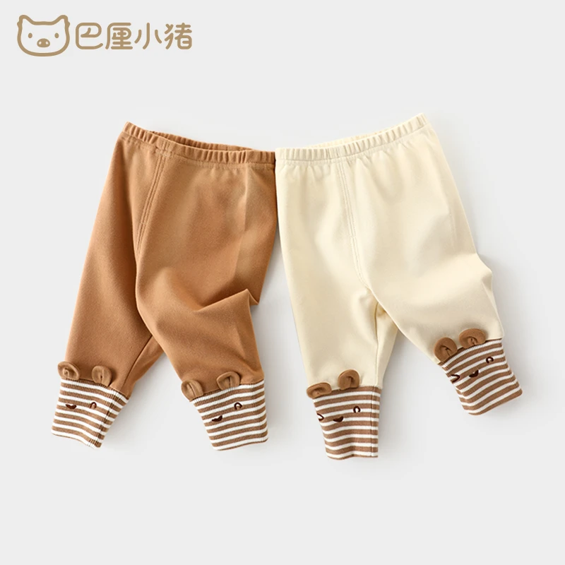 宝宝裤子女童打底裤春秋款款红炸街潮裤冬季外穿洋气时髦儿童长裤