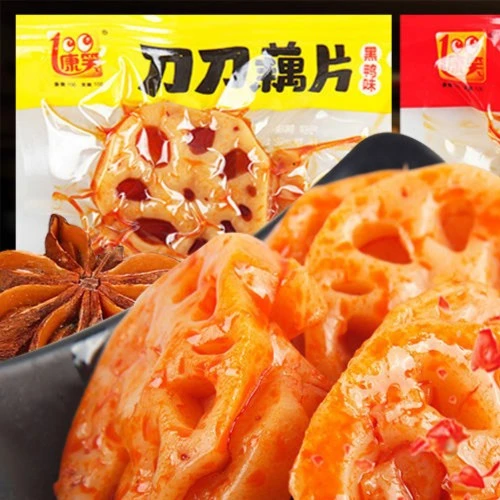 康笑大刀藕250g香辣味黑鸭味脆藕丁蔬菜干零食小包装即食刀刀藕片