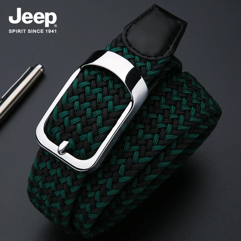JEEP SPIRIT吉普休闲男士双色弹性帆布尼龙户外战术皮带裤腰带