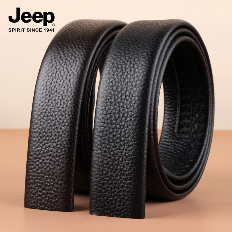 JEEP SPIRIT吉普新款真皮男士百搭无头皮带头层牛皮青年潮流腰带