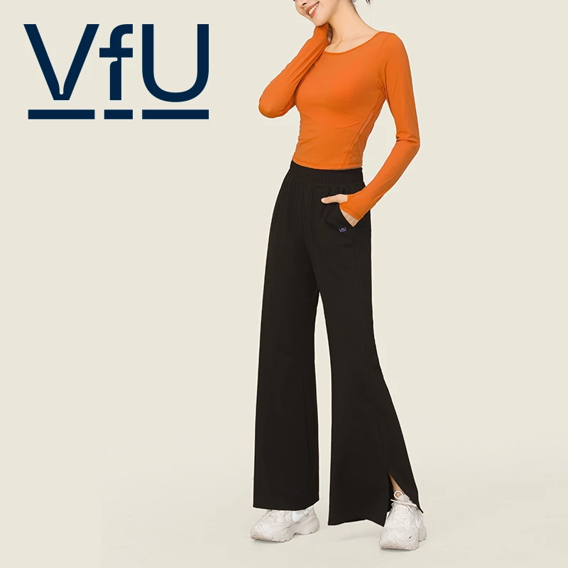 VFU【主播爆款】垂感宽松微喇叭裤显瘦运动长裤健身训练TK25028