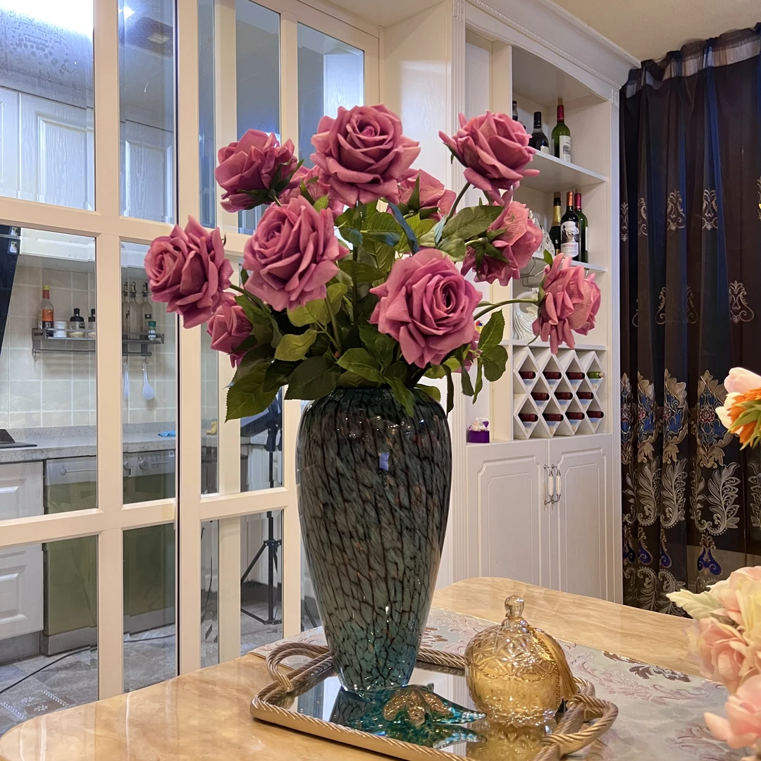 花妍仿真保湿玫瑰花客厅装饰花假花绢花