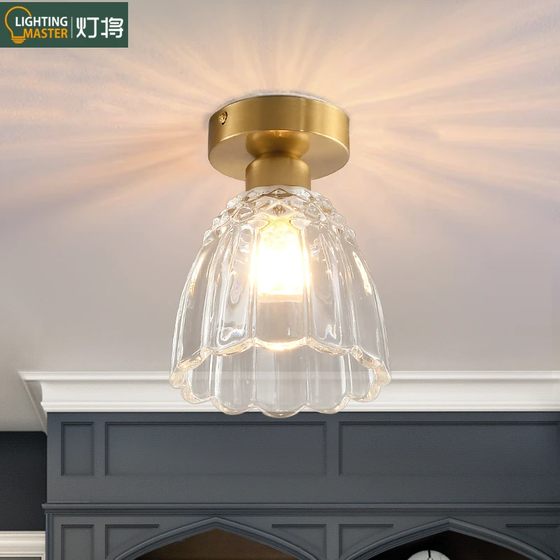 【灯将】轻奢吸顶灯玄关灯过道走廊灯阳台现代简约玻璃入户灯具