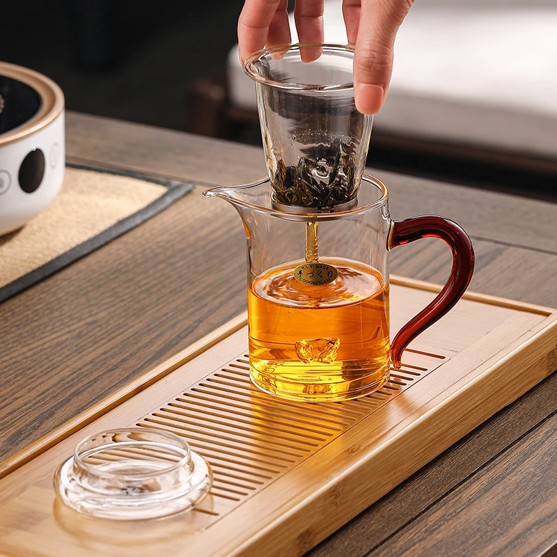 梓童红茶泡茶杯玻璃加厚公道杯子绿茶耐高温冲茶器泡茶壶功夫茶具