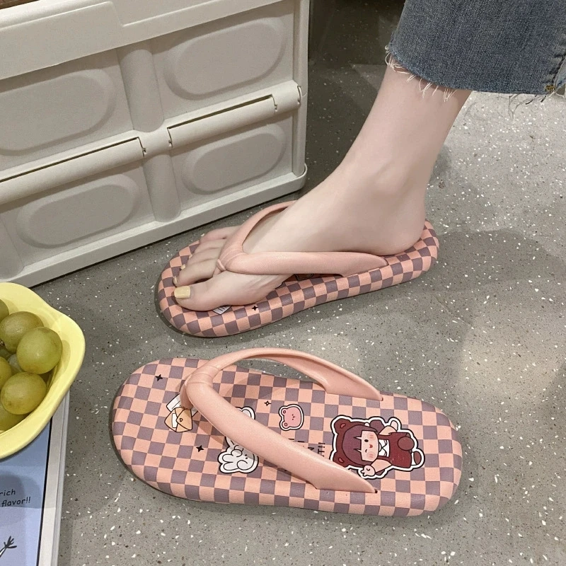 女生网红卡通人字拖女外穿夏夹脚百搭人字凉鞋拖鞋沙滩海边凉拖