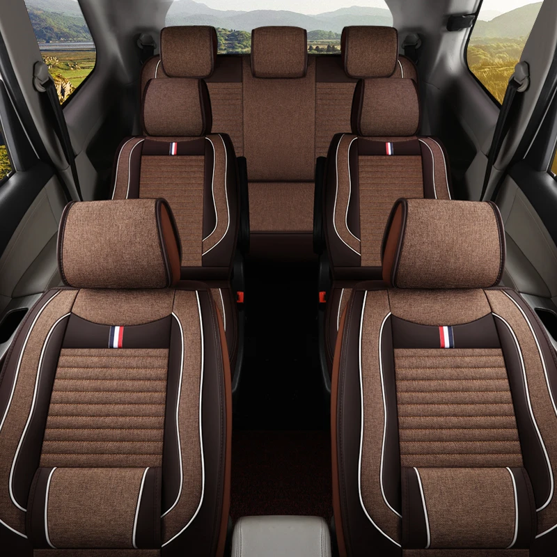 YG亚麻七座四季通用汽车坐垫套（下单联系客服备注车型）