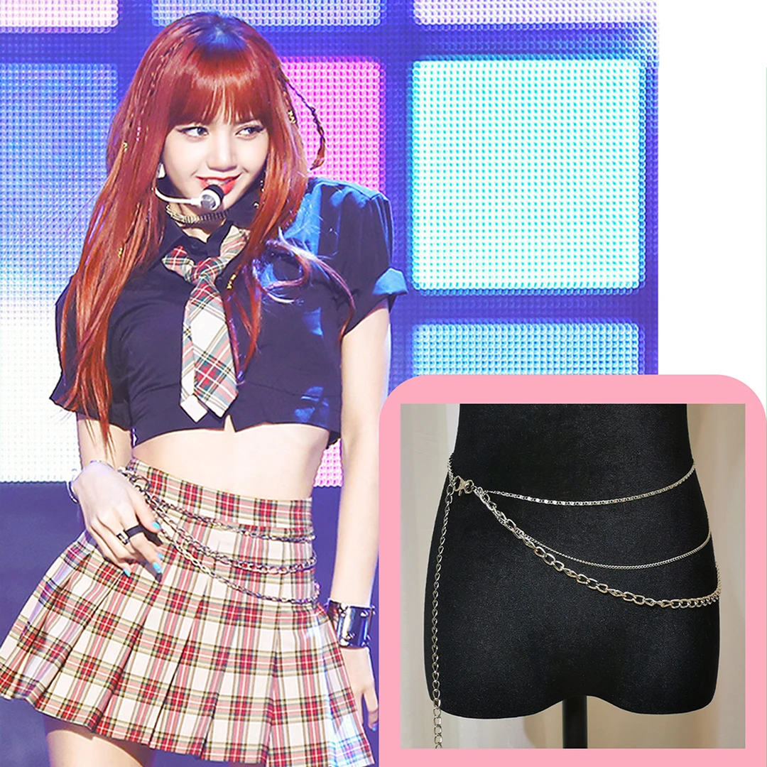 腰链丨Blackpink同款Lisa女团辣妹配饰腰带链条金属珍珠裤链裙链