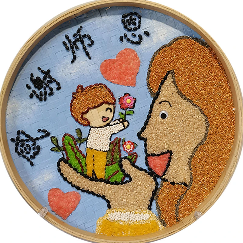 教师节礼物成品儿童手工diy制作粮食画 老师辛苦了 半成品材料包