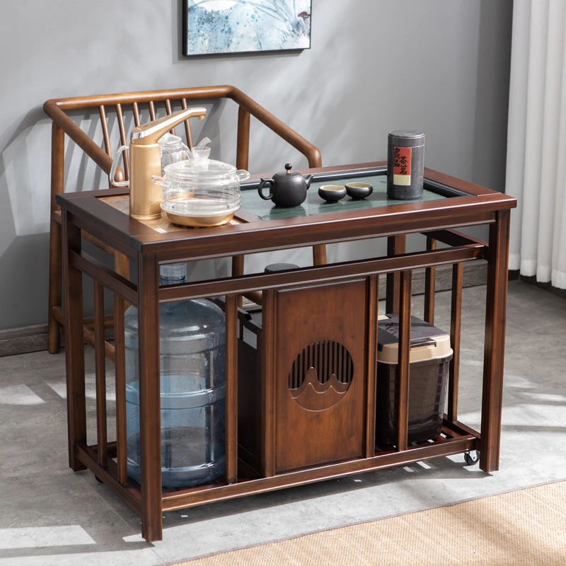 家用新中式多功能茶水柜放电器烧水泡茶茶桌茶台办公茶水车茶边柜
