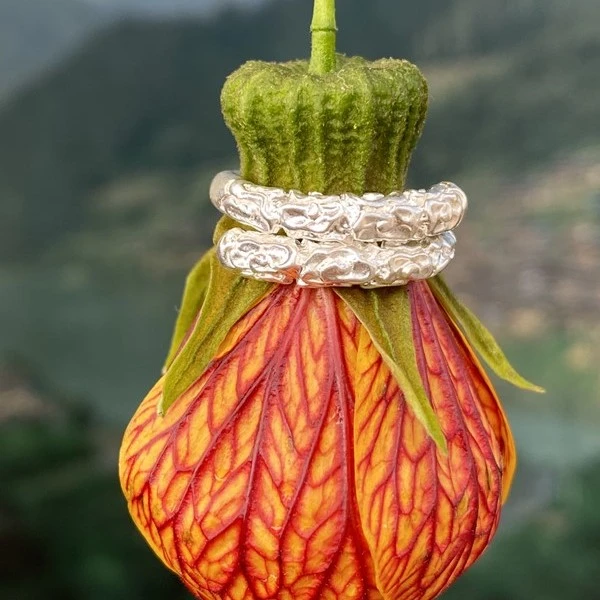 足银戒指 侗石記 金箍棒祥云（戒指）