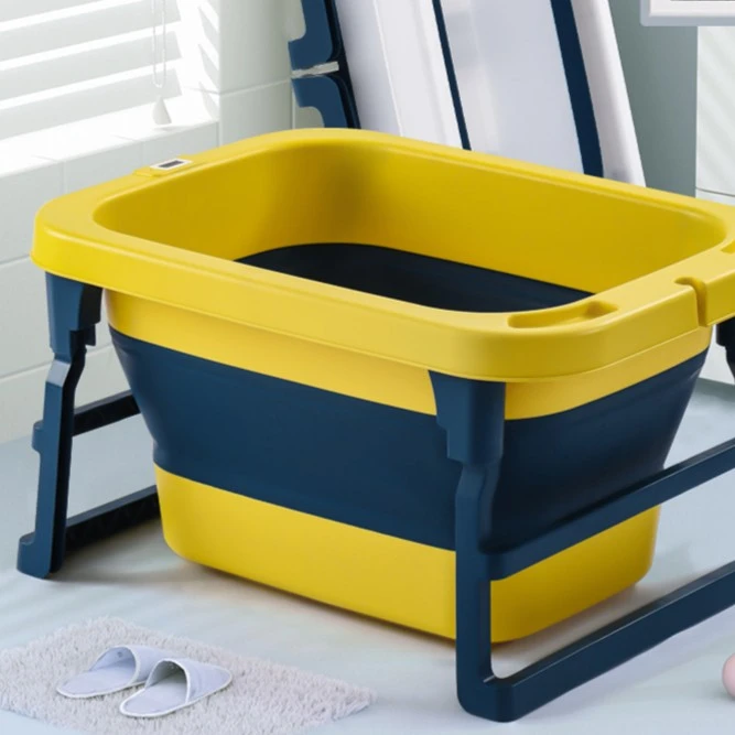 ◣小八推荐◥儿童婴儿洗澡盆浴盆可折叠幼儿浴桶家用加厚两用泡澡