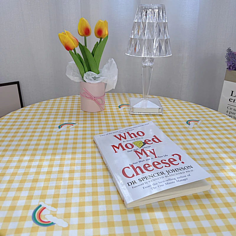 桌布ins风日系格子彩虹书桌改造宿舍学生可爱桌布少女心长方形布