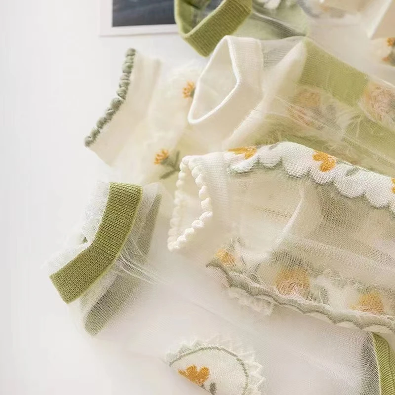 夏潮蕾丝小花仙女透气可爱风女袜夏季薄款短袜船袜ins浅口春夏