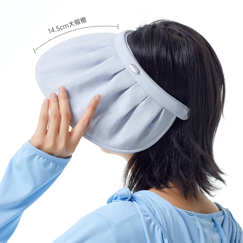 【实力防晒】防紫外线空顶沙滩帽遮脸大檐遮阳帽贝壳防晒帽贝壳帽