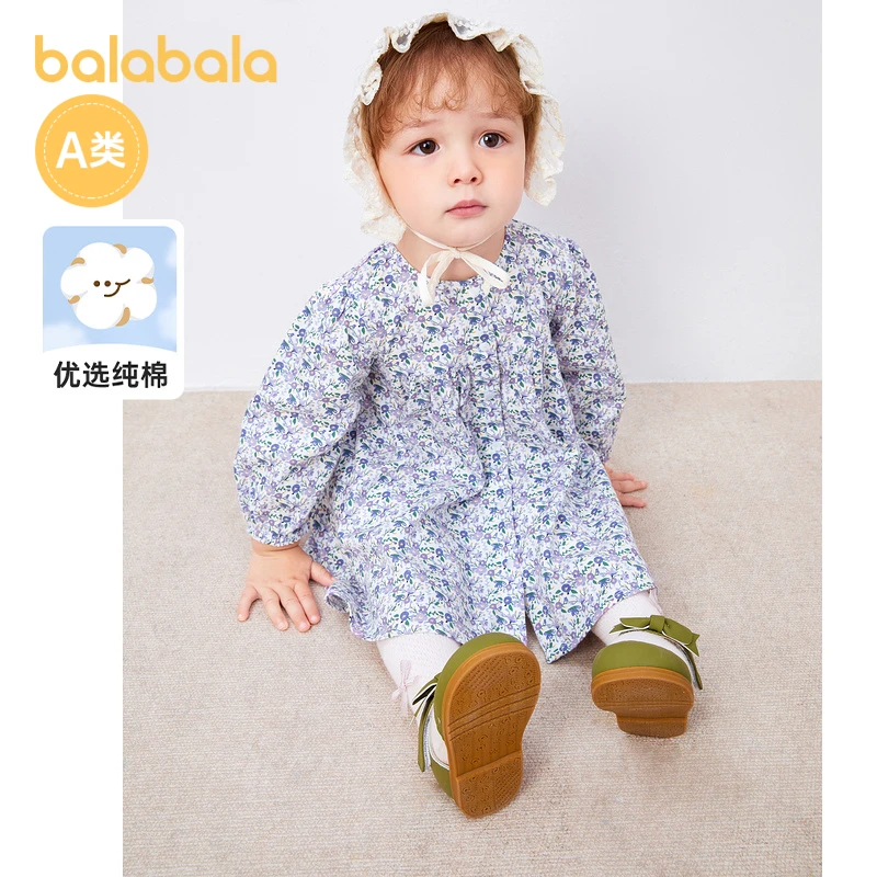 巴拉巴拉春秋季碎花裙宝宝连衣裙女童裙子婴儿春秋装200321111002