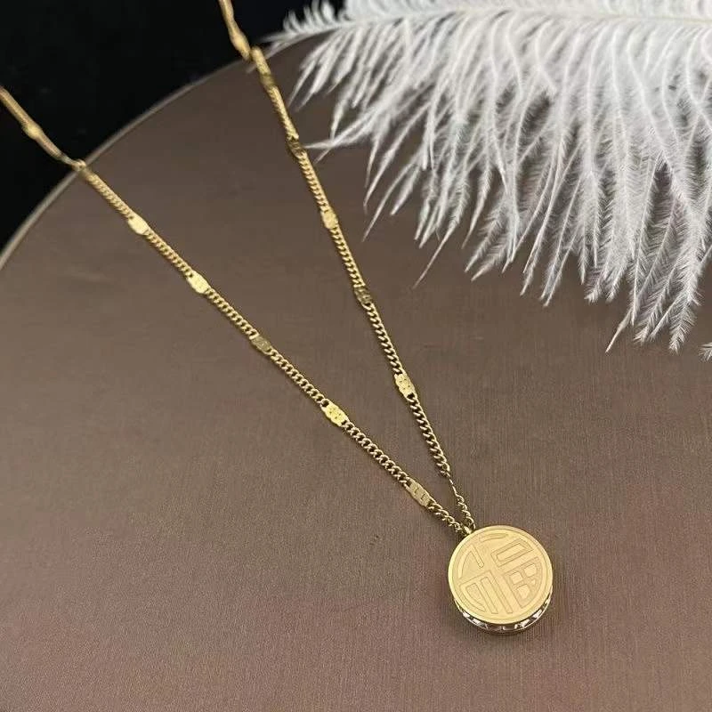 钛钢项链 【主播补贴】锆石福喜项链 透明礼盒装