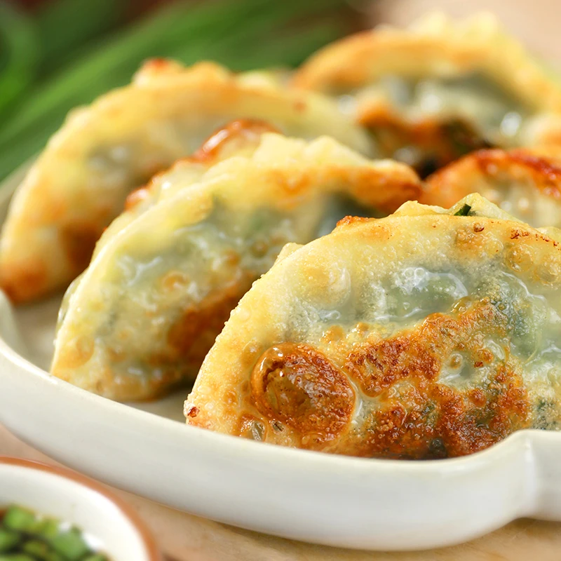 花尾渡啖啖肉汁大韭菜煎饺蒸饺玉米饺子美味肉馅茶楼味道