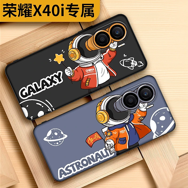 望远镜宇航员 荣耀x40i手机壳新款原创honorx40i个性卡通创意防摔