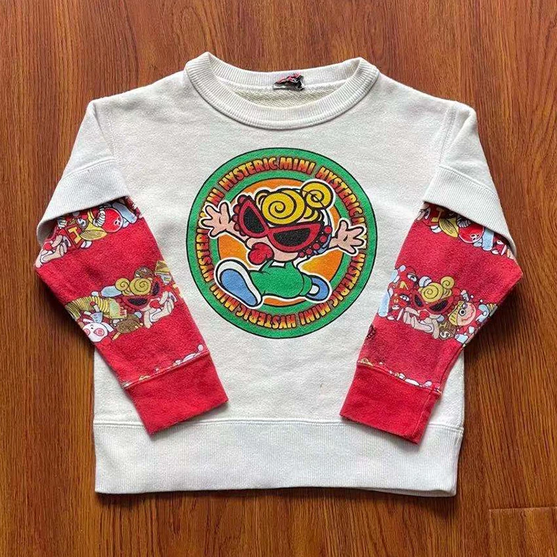 沐沐家  奔跑娃娃假两件套头卫衣