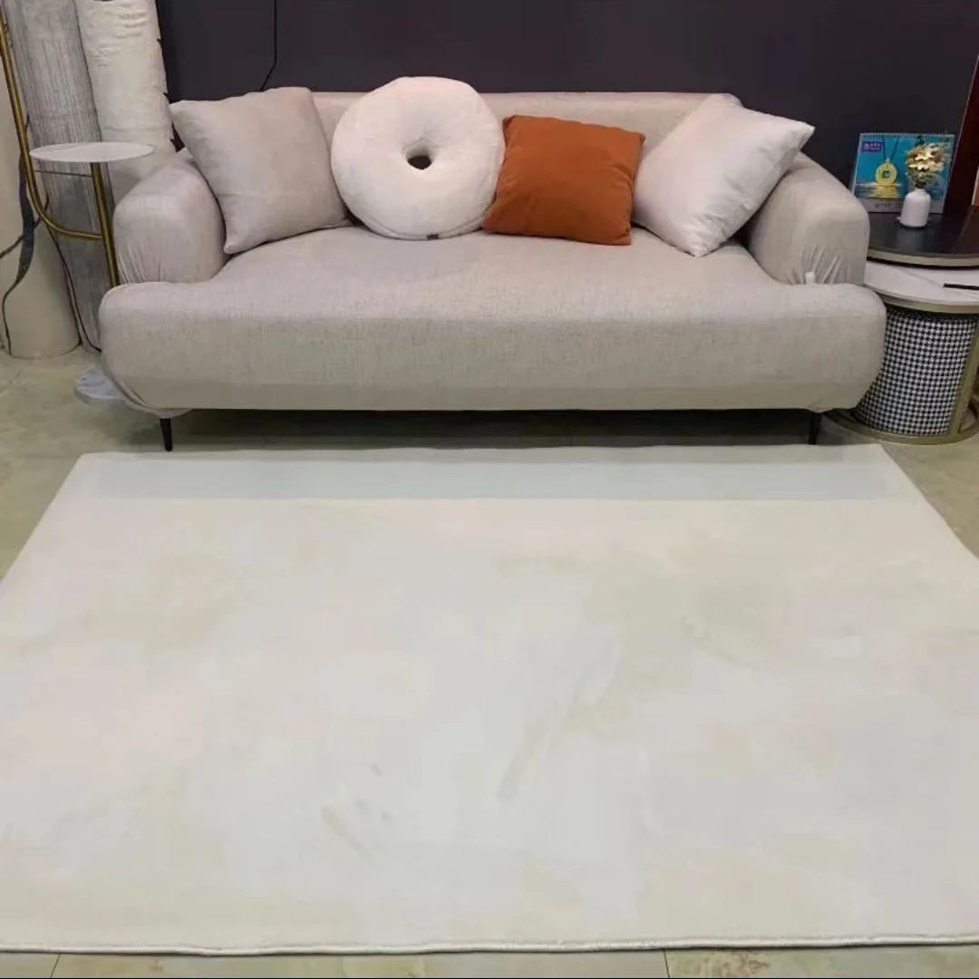 A23-纯白色【已开价】棉麻防滑底高品质抗污耐磨加密加厚防潮地毯