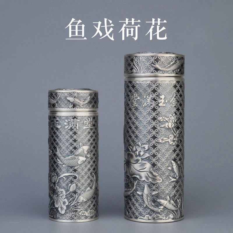归银堂 足银银制品 金玉满堂便携商务杯泡茶杯银水杯DY